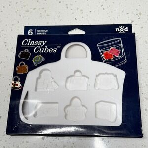 Nod Products Classy Cubes Handbag Purse Shaped Ice Mold Tray 6 Shapes White NIP